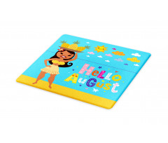 Hello August Text Sun Cutting Board