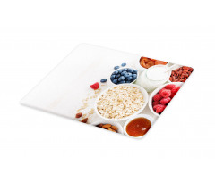 Porridge Milk and Fruits Cutting Board