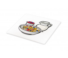 Healthy Breakfast Cartoon Cutting Board