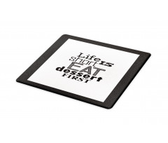 Greyscale Eat Dessert First Cutting Board