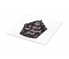 Cupcake Silhouette Dots Cutting Board