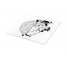 Human Heart and Brain Art Cutting Board