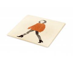 Girl in Fashionable Clothes Cutting Board