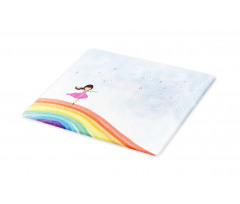 Girl Dances on Rainbow Cutting Board