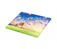 Female Cow in Pasture Sky Cutting Board