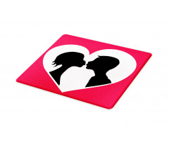 Couple Silhouette in Heart Cutting Board