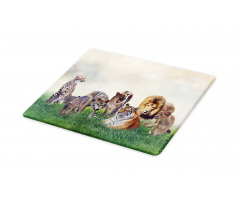 Digital Animals on Grass Cutting Board