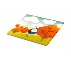 Abstract Bird Trees and Cloud Cutting Board