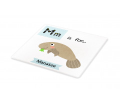 Letter M and Animal Cartoon Cutting Board