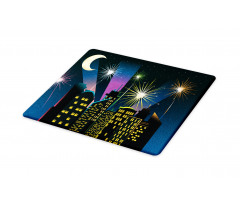 Fireworks Illustration in City Cutting Board