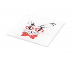 Nerdy Rabbit with Eyeglasses Cutting Board