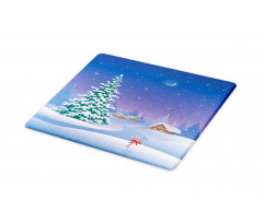 Vertical Cartoon Snowy Path Cutting Board