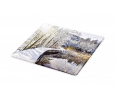 Snow Covered Path in Forest Cutting Board