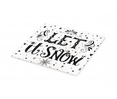 Monochrome Let it Snow Art Cutting Board