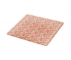 Curlicue Floral Motif Dots Cutting Board