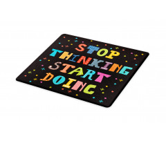 Colorful Typography on Dark Cutting Board