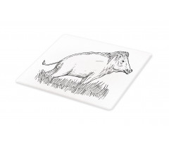 Outline Sketch Wild Boar Cutting Board