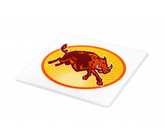 Retro Attacking Wild Boar Cutting Board