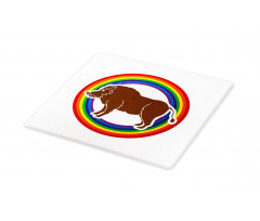 Wild Hog Boar in Rainbow Cutting Board