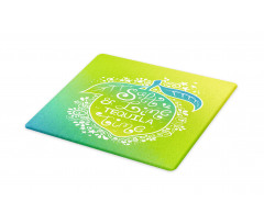 Vibrant Ombre Text on Lemon Cutting Board