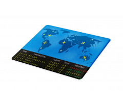 Departure Board World Map Cutting Board