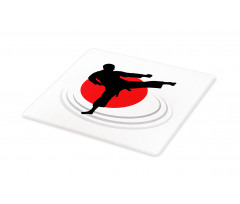 Man Karate Kick Silhouette Cutting Board