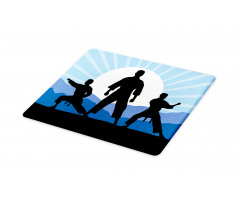 Karate Men Silhouettes Sun Cutting Board