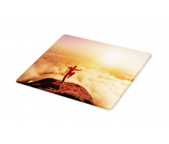 Karate Posed Man at Sunset Cutting Board