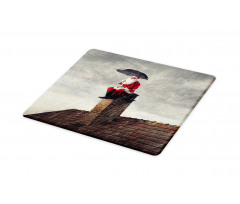 Santa on Chimney in Rain Cutting Board