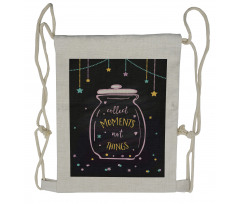 Wording in Jar Polka Dots Drawstring Backpack