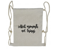 Monochrome Words Simplistic Drawstring Backpack