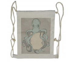 Messy Grumpy Octopus Drawstring Backpack