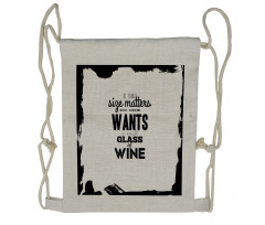 Funny Drinking Words Wine Drawstring Backpack