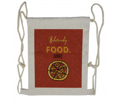 Pizza Relationship with Food Drawstring Backpack