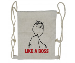 Cool Stickman and Like a Boss Drawstring Backpack