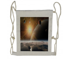 Moons Universe Earth Drawstring Backpack