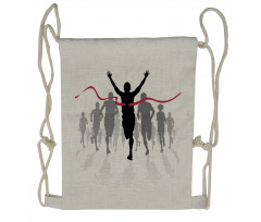 Athletes Competing Sportive Drawstring Backpack