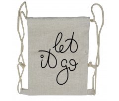 Simple Cursive Typography Drawstring Backpack