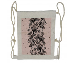 Botanical Lace Look Motif Drawstring Backpack