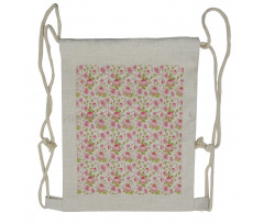 Vintage Peony Pattern Drawstring Backpack