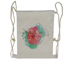 Camellia Grunge Art Drawstring Backpack