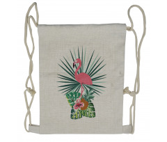 Pineapple Flamingo Botany Drawstring Backpack