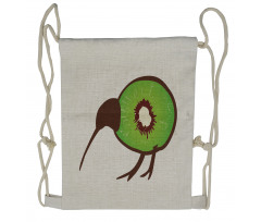 Small Bird and Fruit Slice Drawstring Backpack