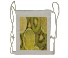 Close up Exotic Fruit and Lime Drawstring Backpack