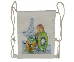 Photo of Water Splash on Fruit Drawstring Backpack