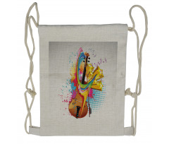 Creative String Instrument Drawstring Backpack