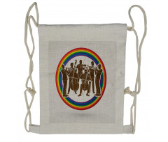 Musicians in Rainbow Circle Drawstring Backpack