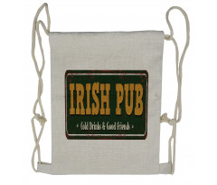 Vintage Grunge Bar Sign Drawstring Backpack