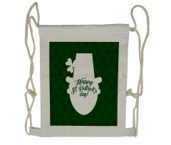 Leprechaun Hat and Clover Drawstring Backpack