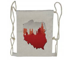 Map in Flag Colors Drawstring Backpack